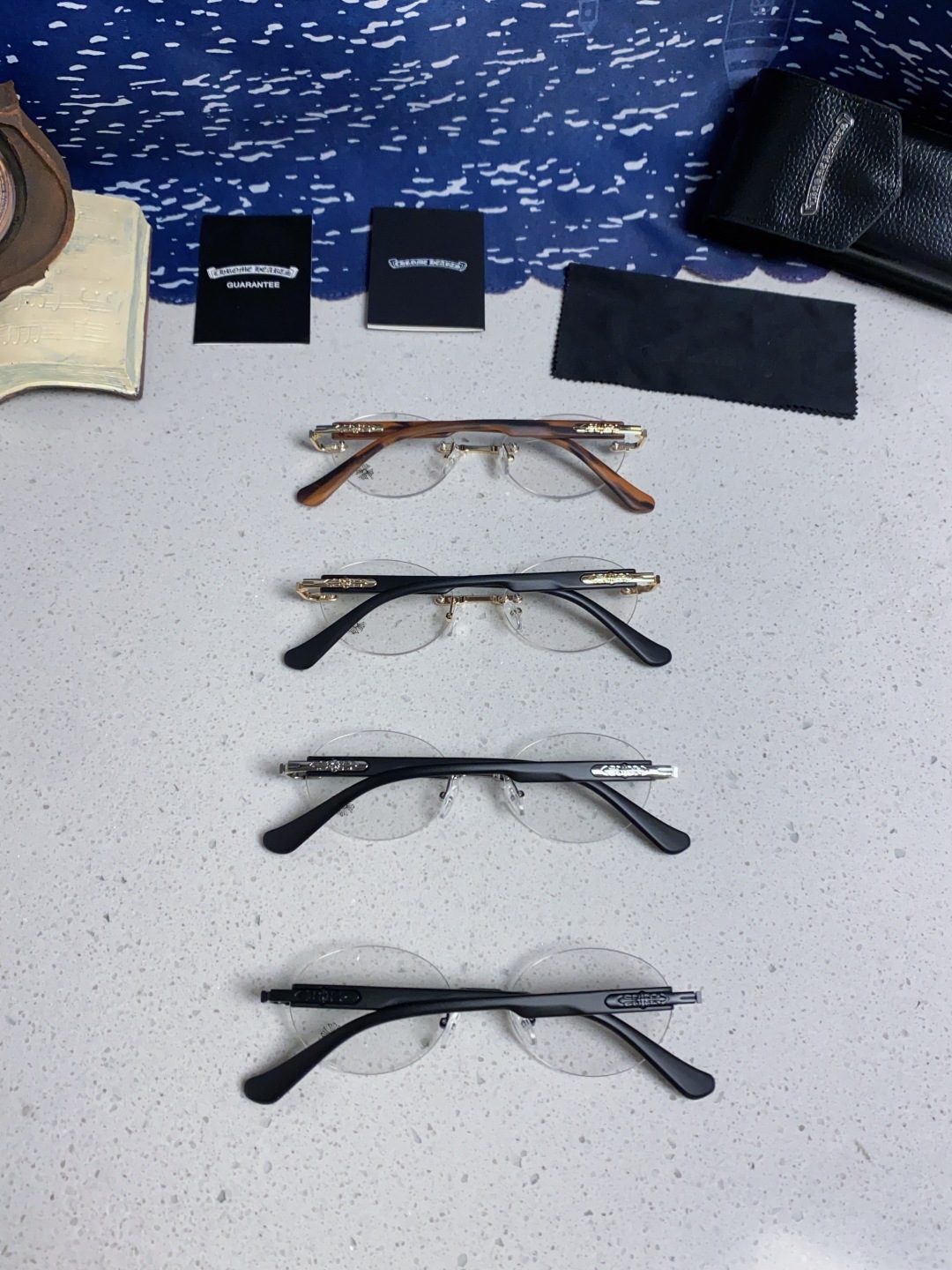 Chrome Hearts克罗心 小众百搭欲无框近视眼镜男女时尚超轻黑银圆形防蓝光男女通用