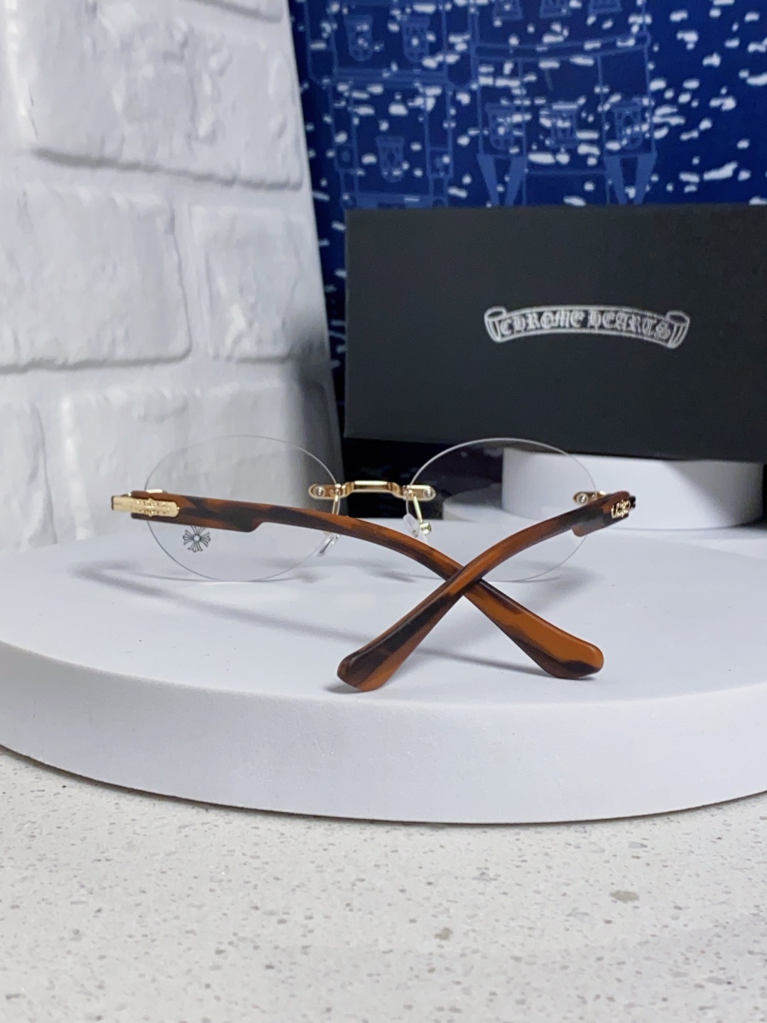 Chrome Hearts克罗心 小众百搭欲无框近视眼镜男女时尚超轻黑银圆形防蓝光男女通用