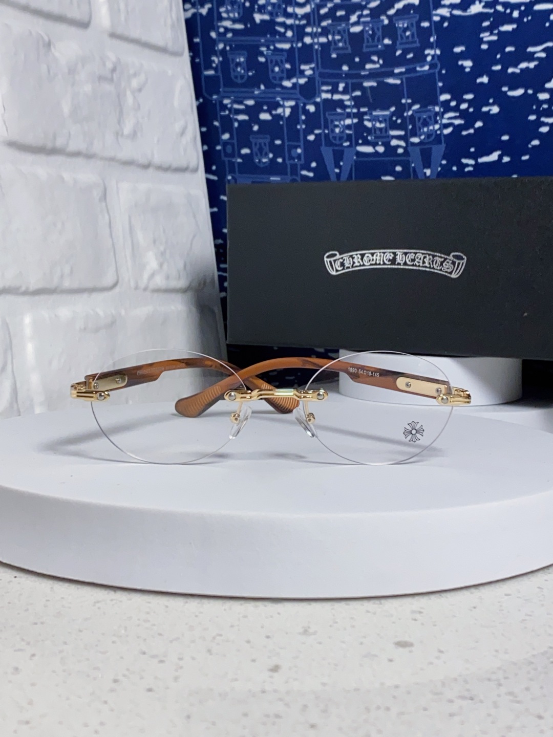 Chrome Hearts克罗心 小众百搭欲无框近视眼镜男女时尚超轻黑银圆形防蓝光男女通用