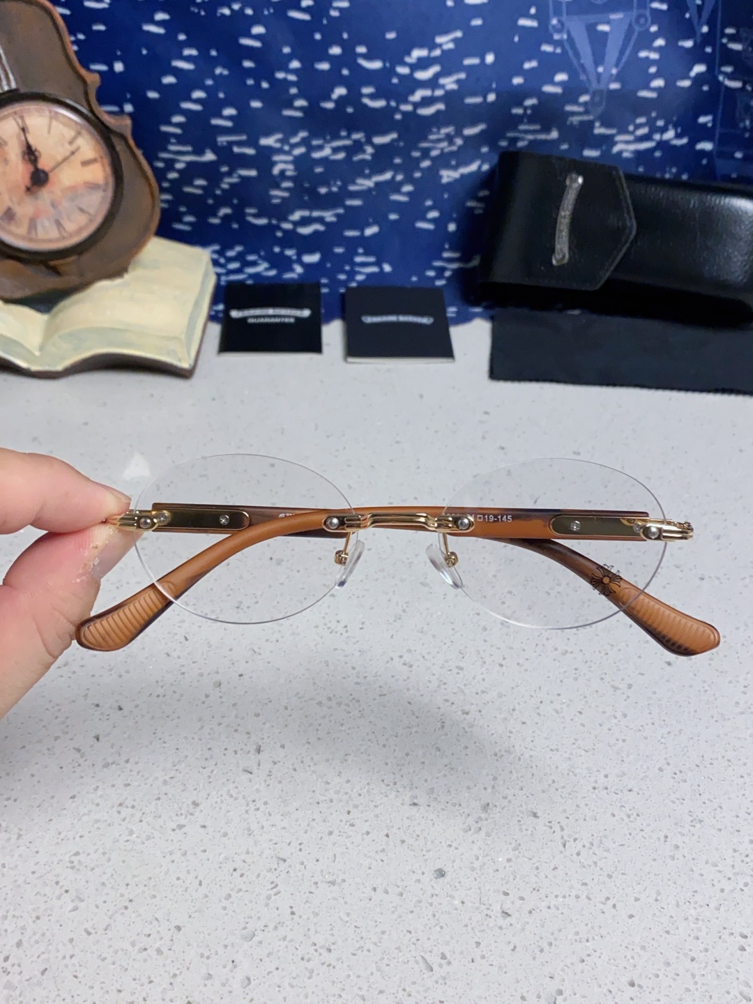 Chrome Hearts克罗心 小众百搭欲无框近视眼镜男女时尚超轻黑银圆形防蓝光男女通用