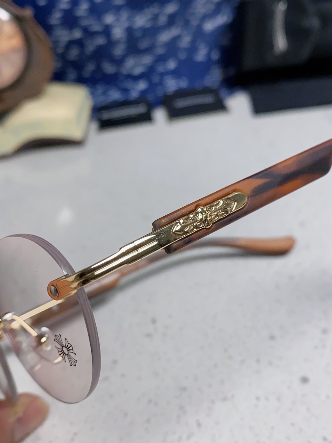 Chrome Hearts克罗心 小众百搭欲无框近视眼镜男女时尚超轻黑银圆形防蓝光男女通用