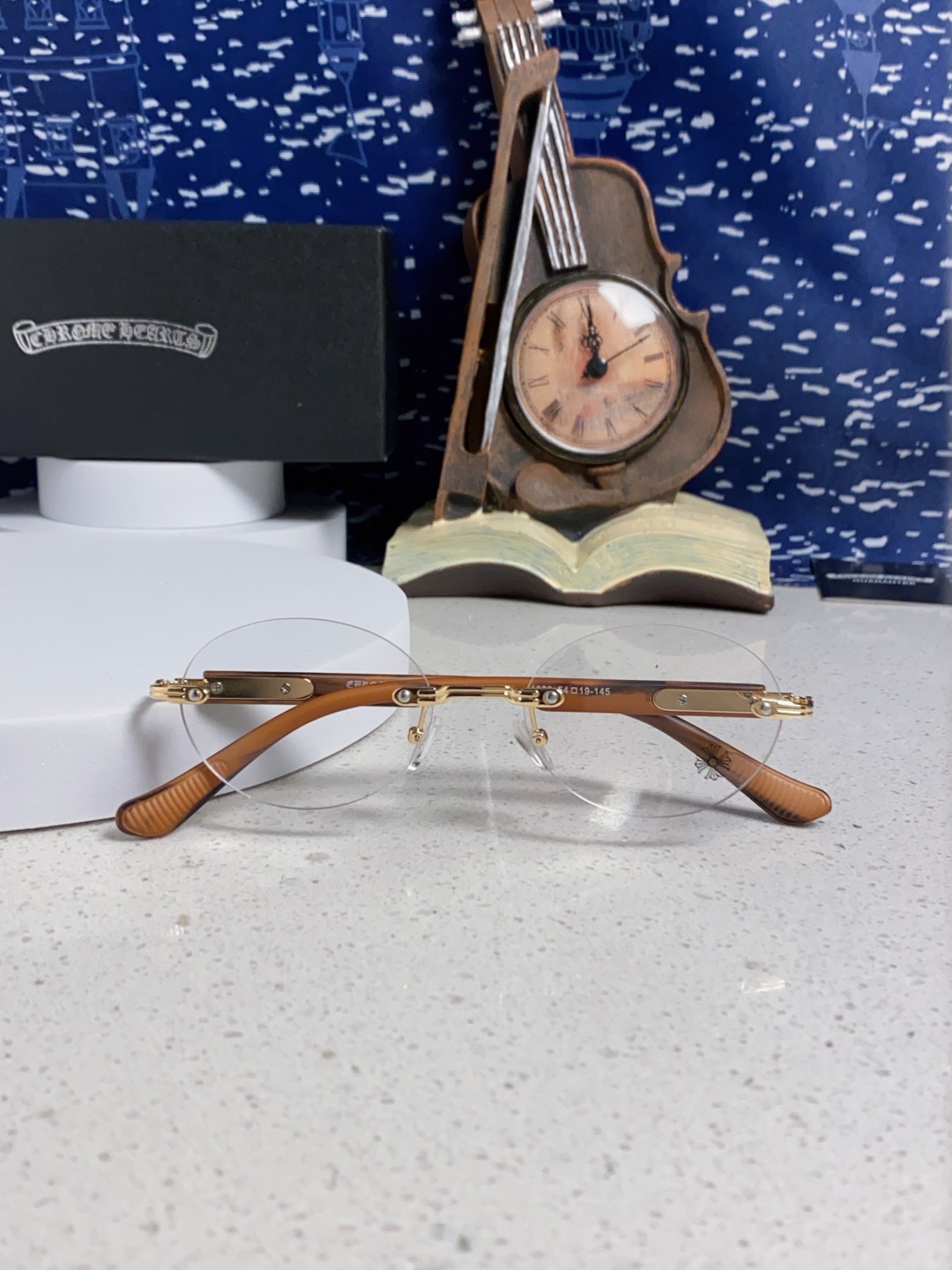 Chrome Hearts克罗心 小众百搭欲无框近视眼镜男女时尚超轻黑银圆形防蓝光男女通用