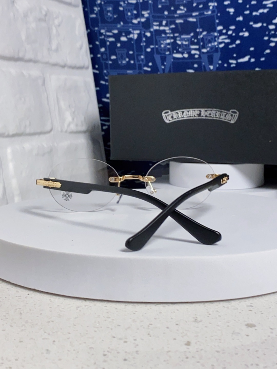 Chrome Hearts克罗心 小众百搭欲无框近视眼镜男女时尚超轻黑银圆形防蓝光男女通用