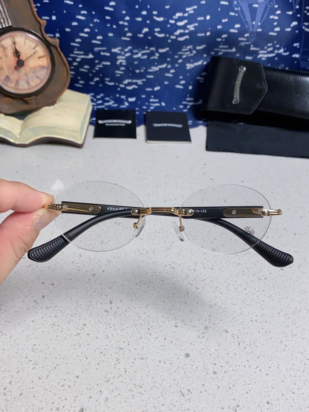 Chrome Hearts克罗心 小众百搭欲无框近视眼镜男女时尚超轻黑银圆形防蓝光男女通用