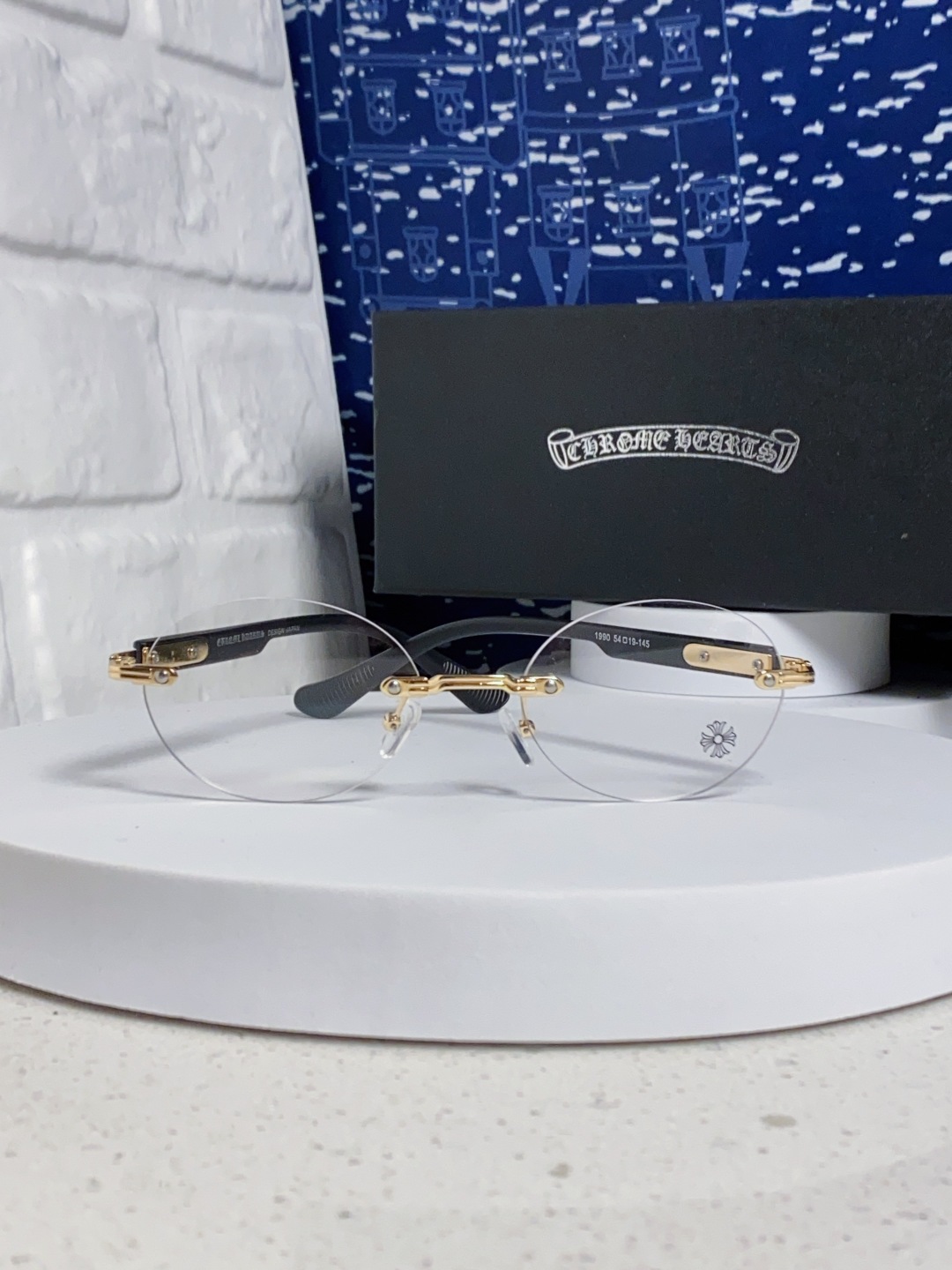 Chrome Hearts克罗心 小众百搭欲无框近视眼镜男女时尚超轻黑银圆形防蓝光男女通用