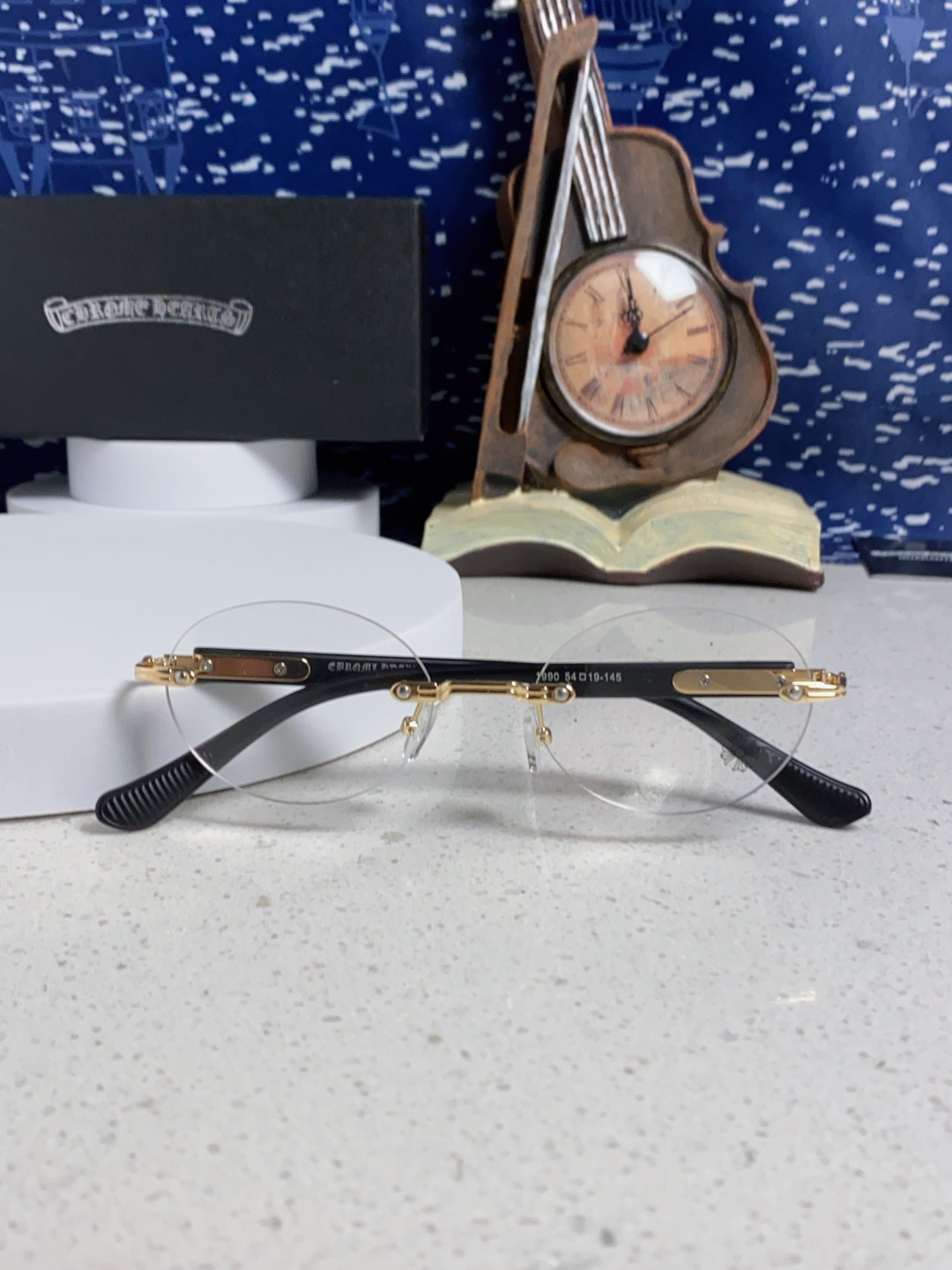 Chrome Hearts克罗心 小众百搭欲无框近视眼镜男女时尚超轻黑银圆形防蓝光男女通用