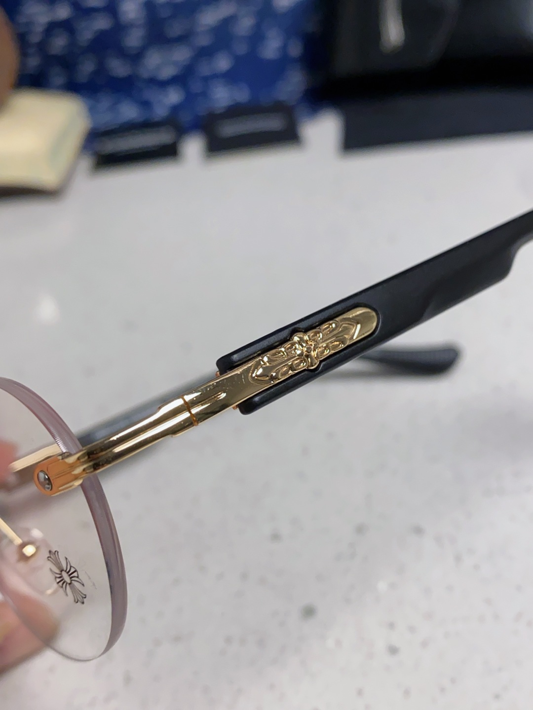 Chrome Hearts克罗心 小众百搭欲无框近视眼镜男女时尚超轻黑银圆形防蓝光男女通用