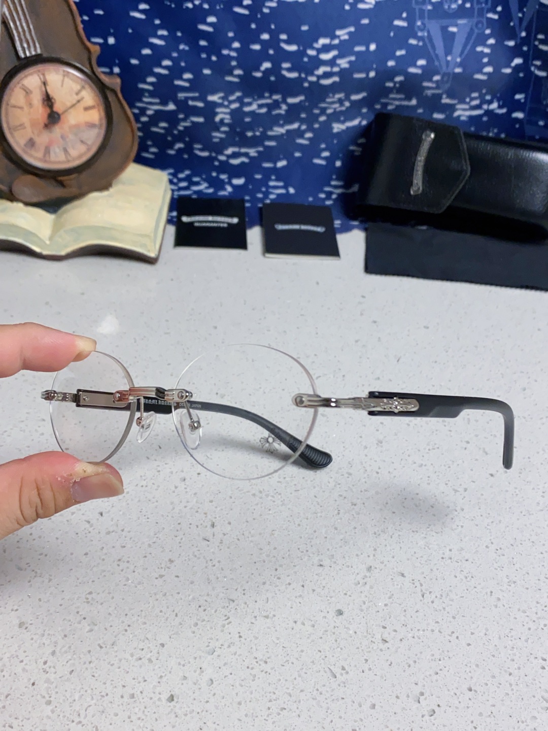 Chrome Hearts克罗心 小众百搭欲无框近视眼镜男女时尚超轻黑银圆形防蓝光男女通用