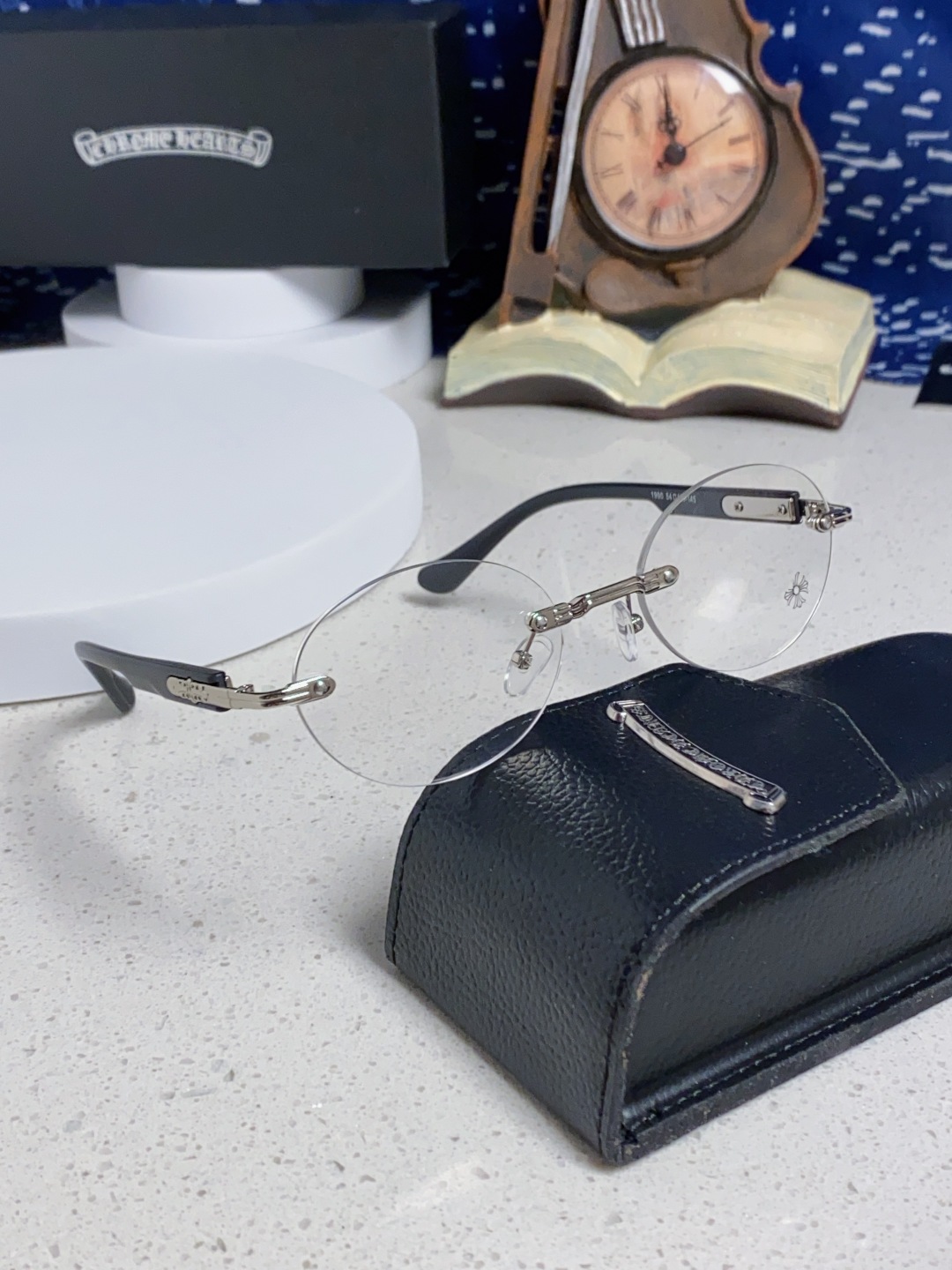 Chrome Hearts克罗心 小众百搭欲无框近视眼镜男女时尚超轻黑银圆形防蓝光男女通用