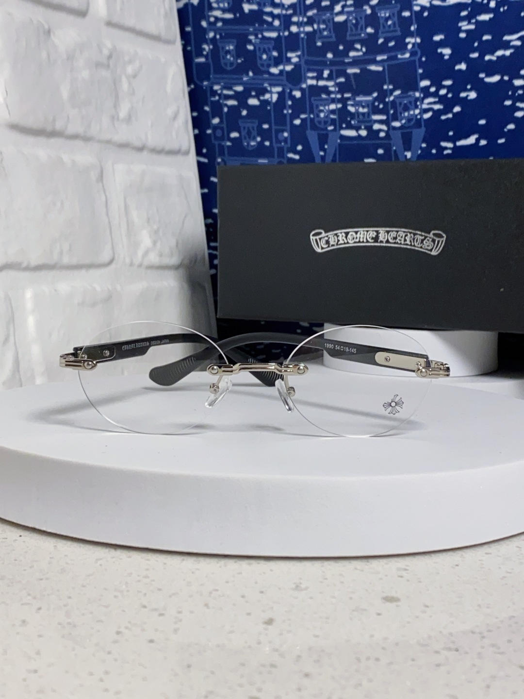 Chrome Hearts克罗心 小众百搭欲无框近视眼镜男女时尚超轻黑银圆形防蓝光男女通用