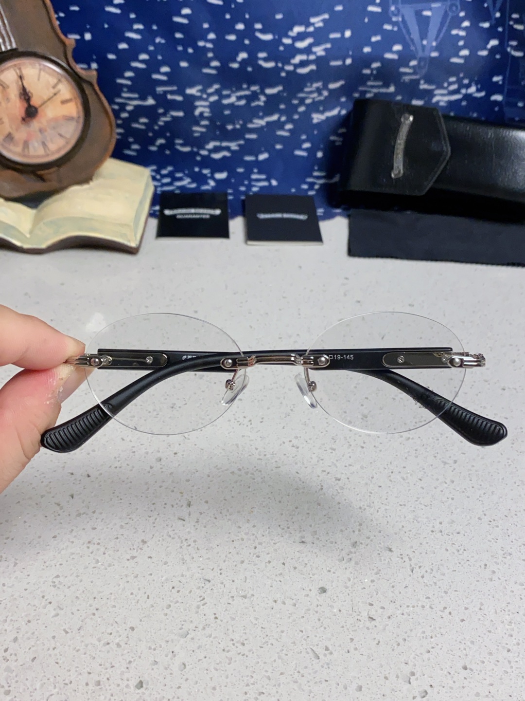 Chrome Hearts克罗心 小众百搭欲无框近视眼镜男女时尚超轻黑银圆形防蓝光男女通用