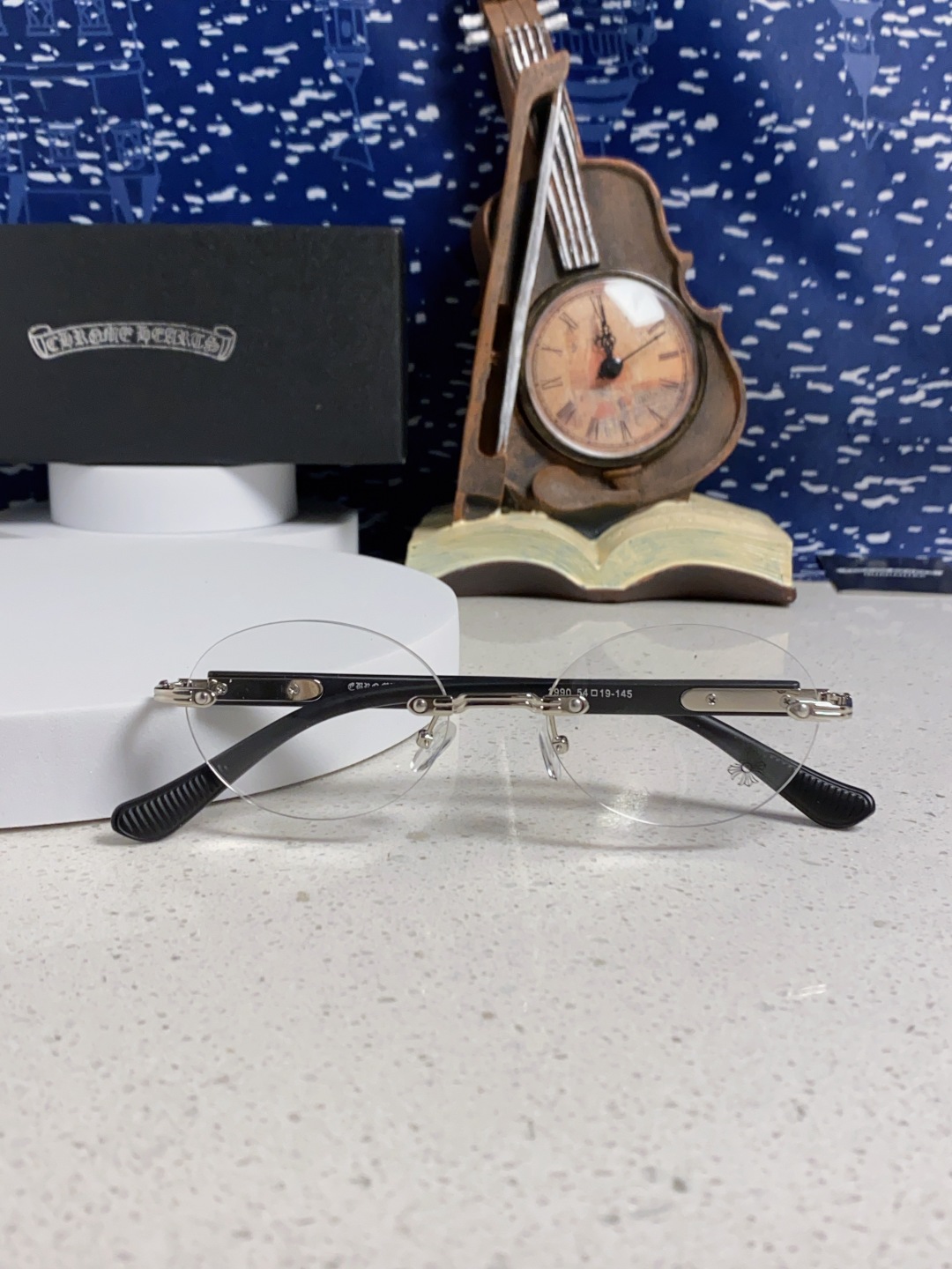 Chrome Hearts克罗心 小众百搭欲无框近视眼镜男女时尚超轻黑银圆形防蓝光男女通用