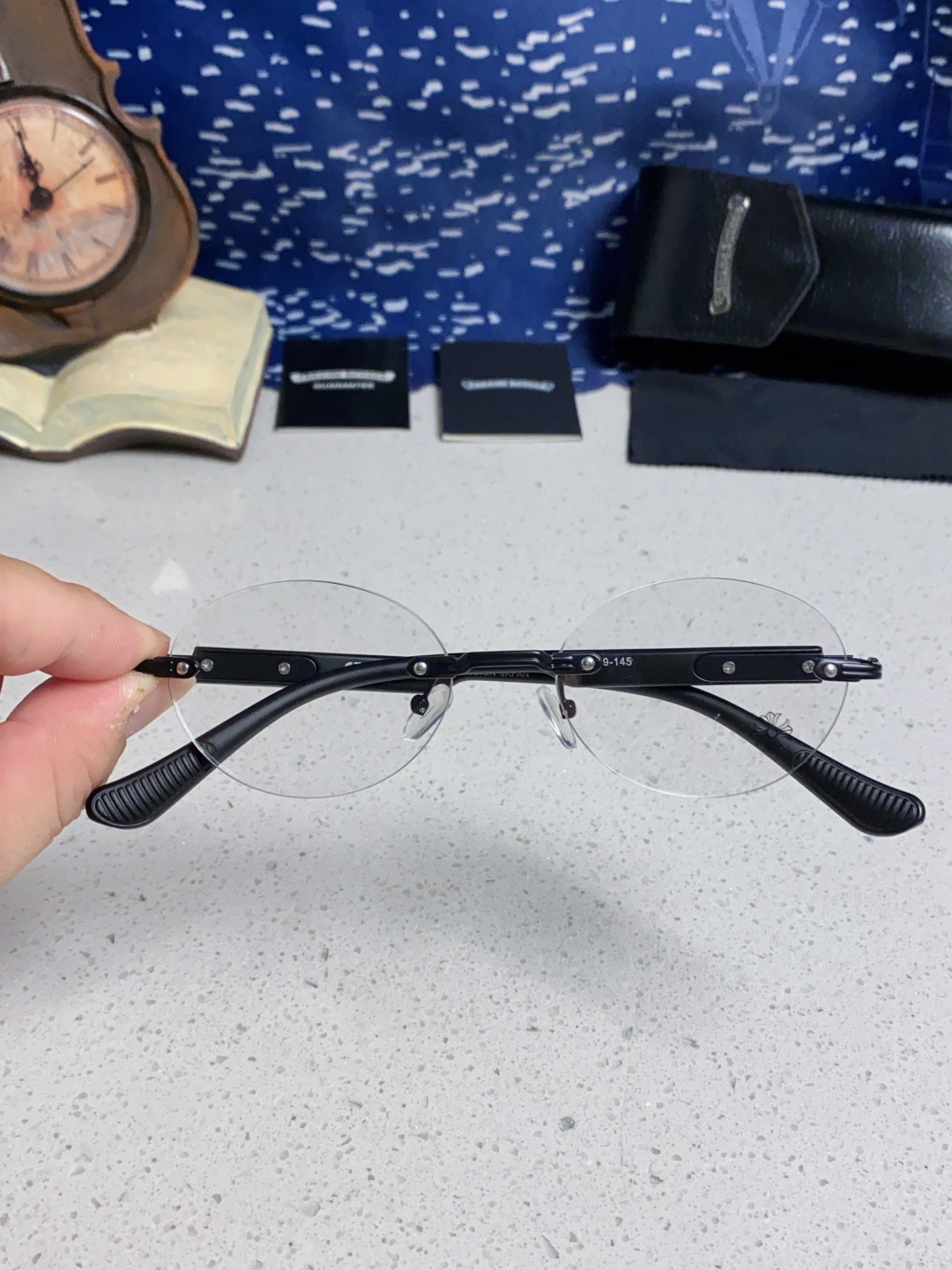 Chrome Hearts克罗心 小众百搭欲无框近视眼镜男女时尚超轻黑银圆形防蓝光男女通用