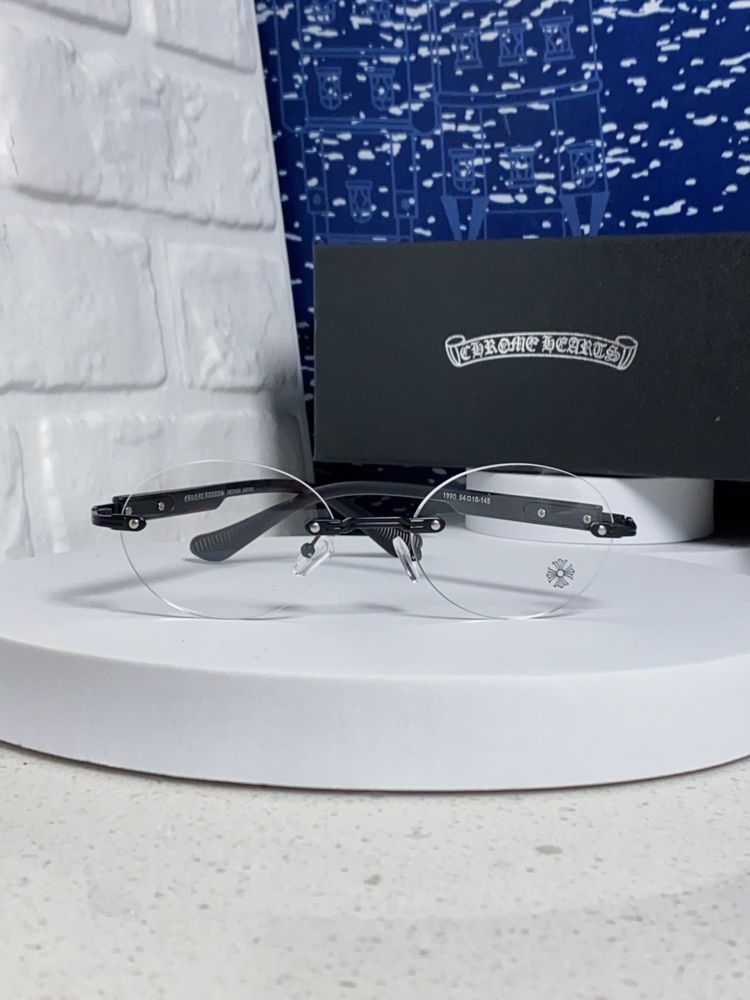 Chrome Hearts克罗心 小众百搭欲无框近视眼镜男女时尚超轻黑银圆形防蓝光男女通用