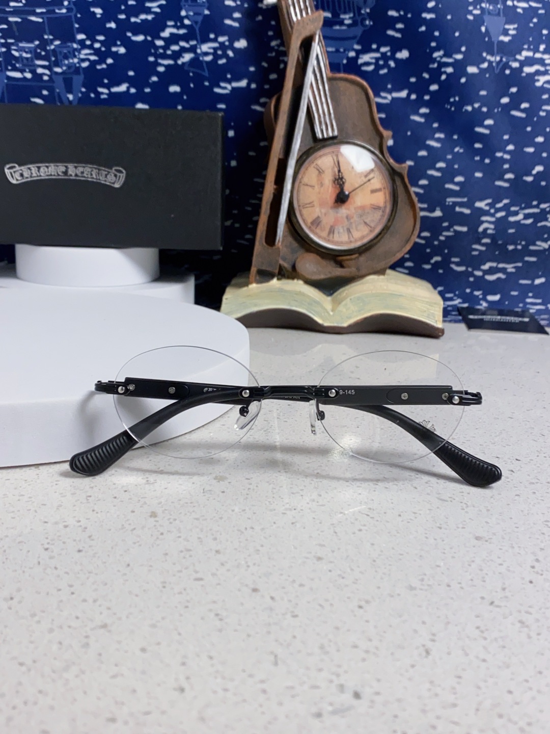 Chrome Hearts克罗心 小众百搭欲无框近视眼镜男女时尚超轻黑银圆形防蓝光男女通用