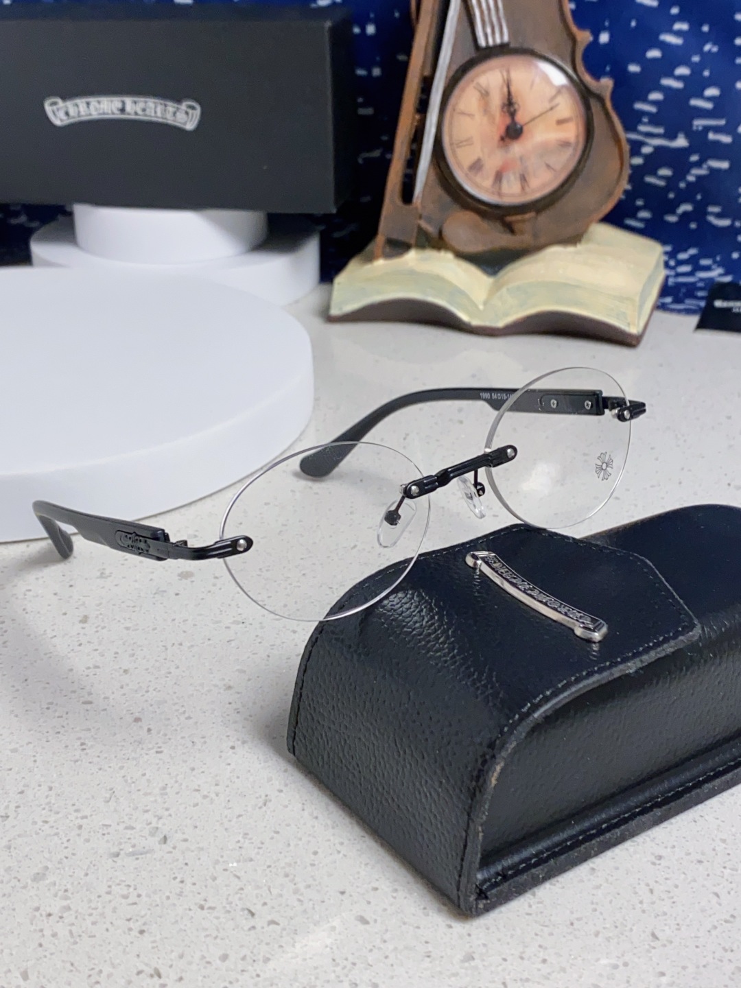 Chrome Hearts克罗心 小众百搭欲无框近视眼镜男女时尚超轻黑银圆形防蓝光男女通用