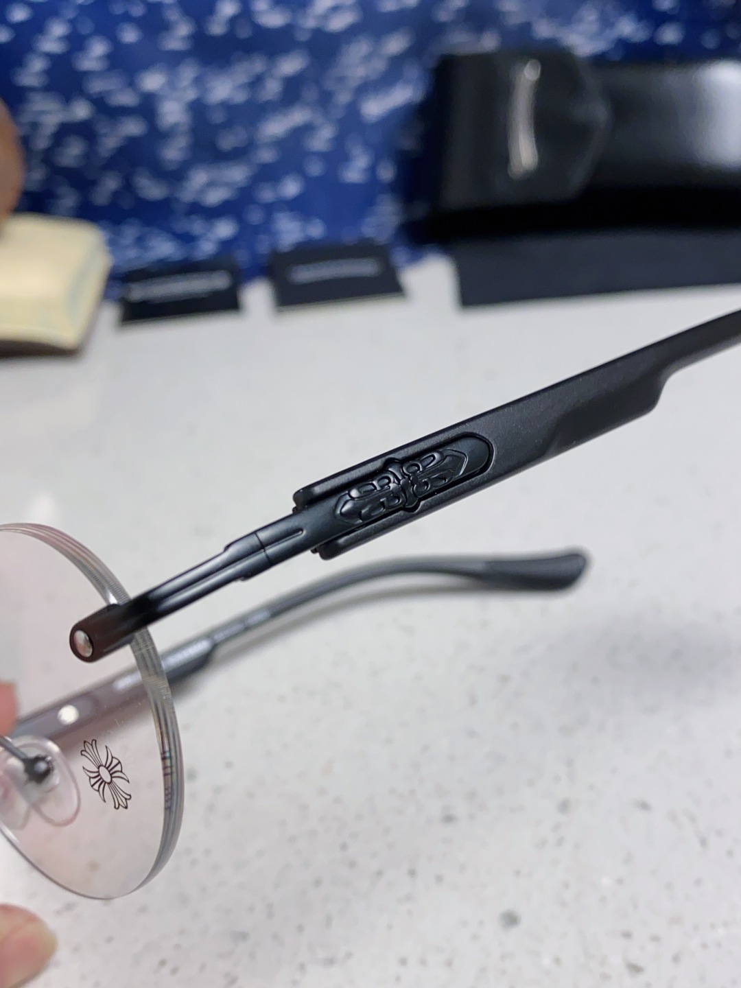 Chrome Hearts克罗心 小众百搭欲无框近视眼镜男女时尚超轻黑银圆形防蓝光男女通用