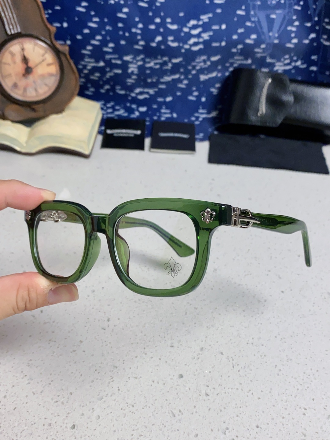 Chrome Hearts克罗心 2025新款粗框眼镜框男女复古超轻大框韩版高品质近视眼镜架十字刀配饰