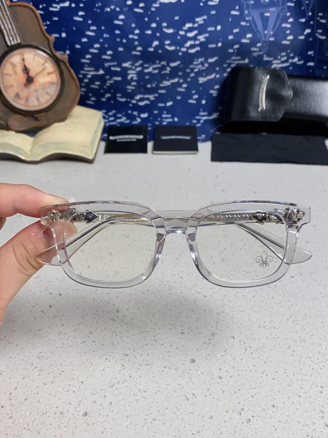 Chrome Hearts克罗心 2025新款粗框眼镜框男女复古超轻大框韩版高品质近视眼镜架十字刀配饰