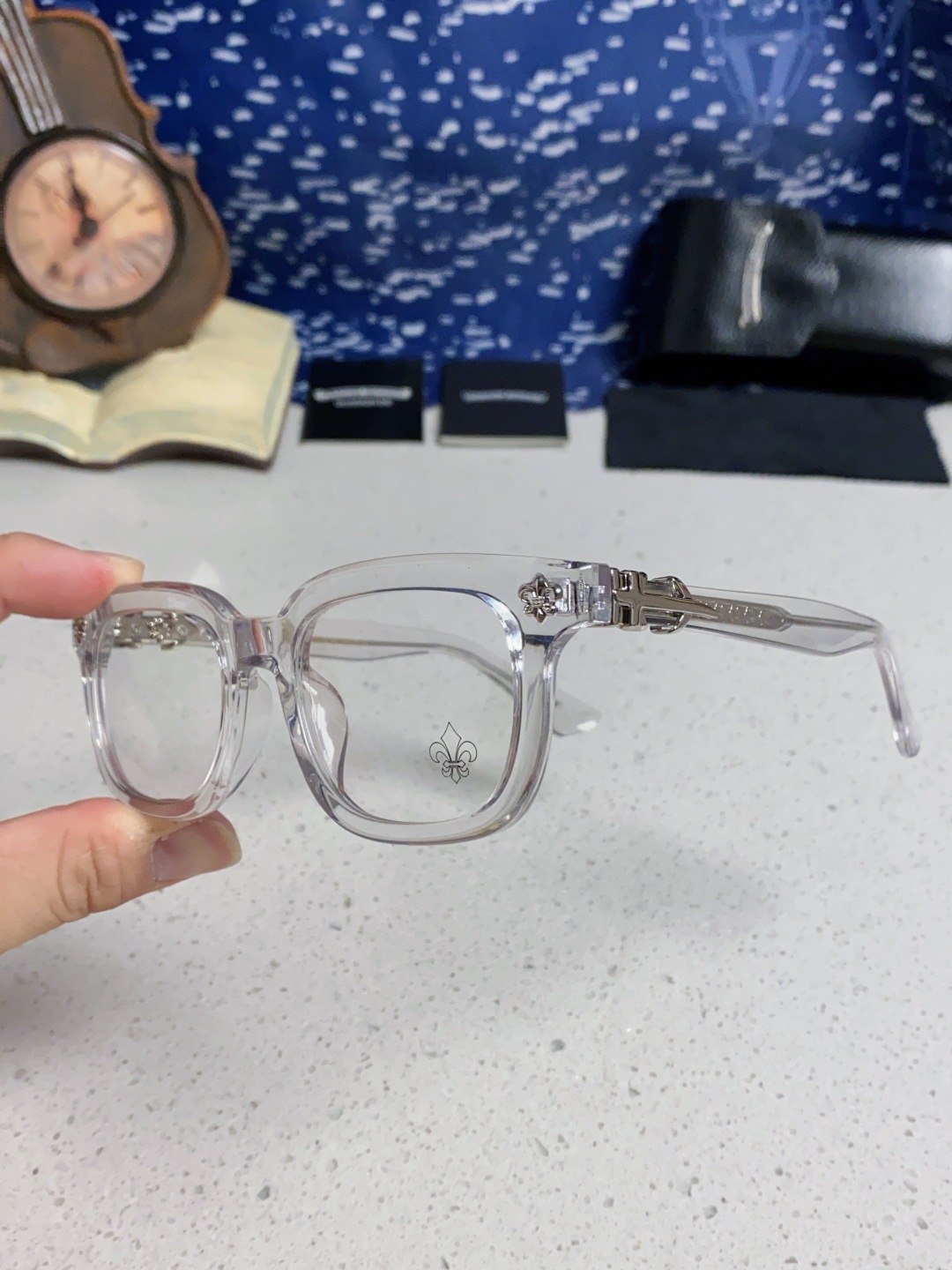 Chrome Hearts克罗心 2025新款粗框眼镜框男女复古超轻大框韩版高品质近视眼镜架十字刀配饰