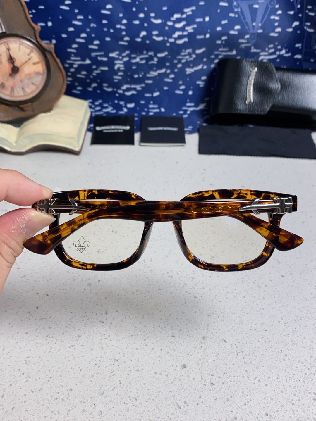 Chrome Hearts克罗心 2025新款粗框眼镜框男女复古超轻大框韩版高品质近视眼镜架十字刀配饰