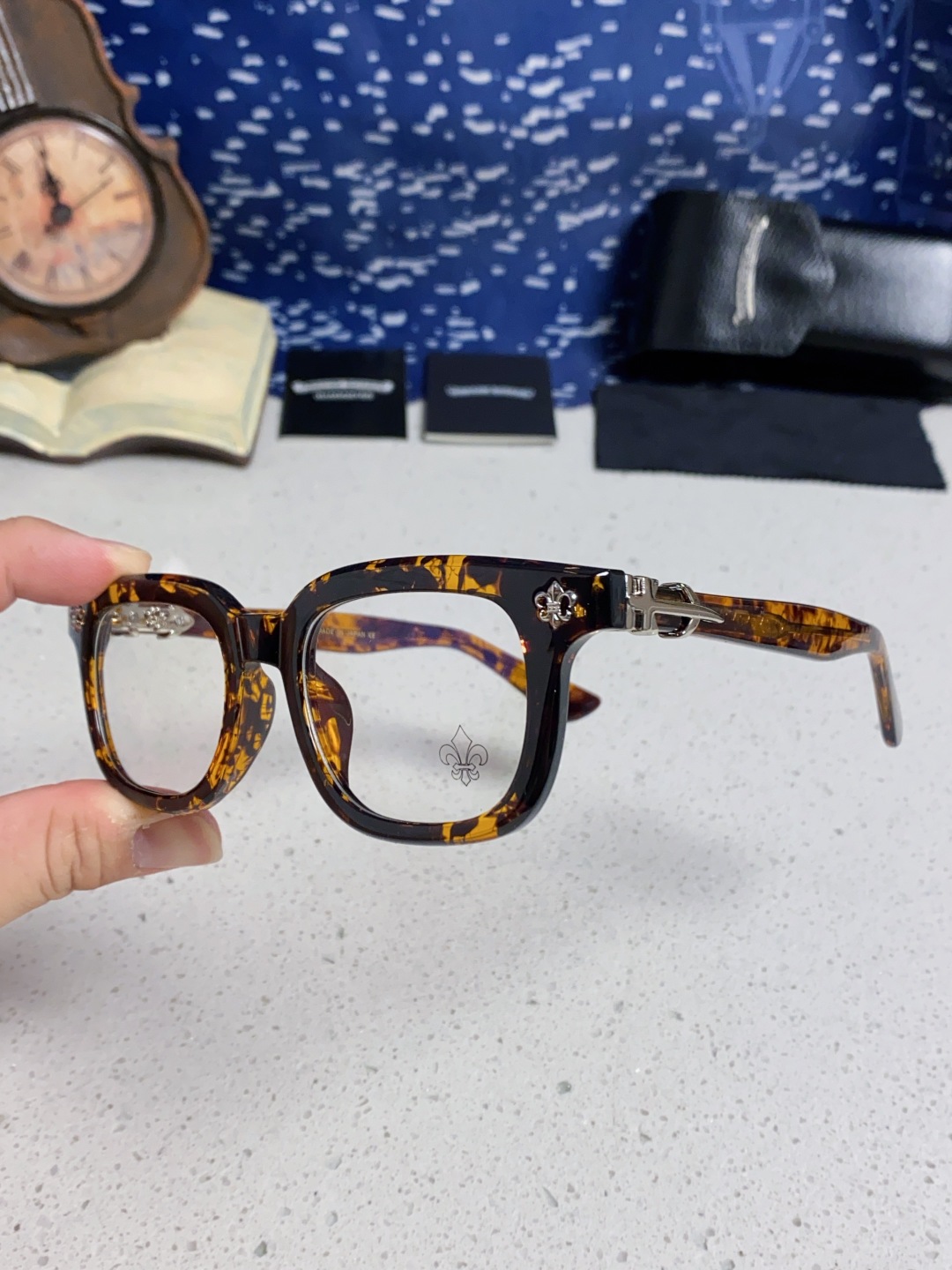 Chrome Hearts克罗心 2025新款粗框眼镜框男女复古超轻大框韩版高品质近视眼镜架十字刀配饰