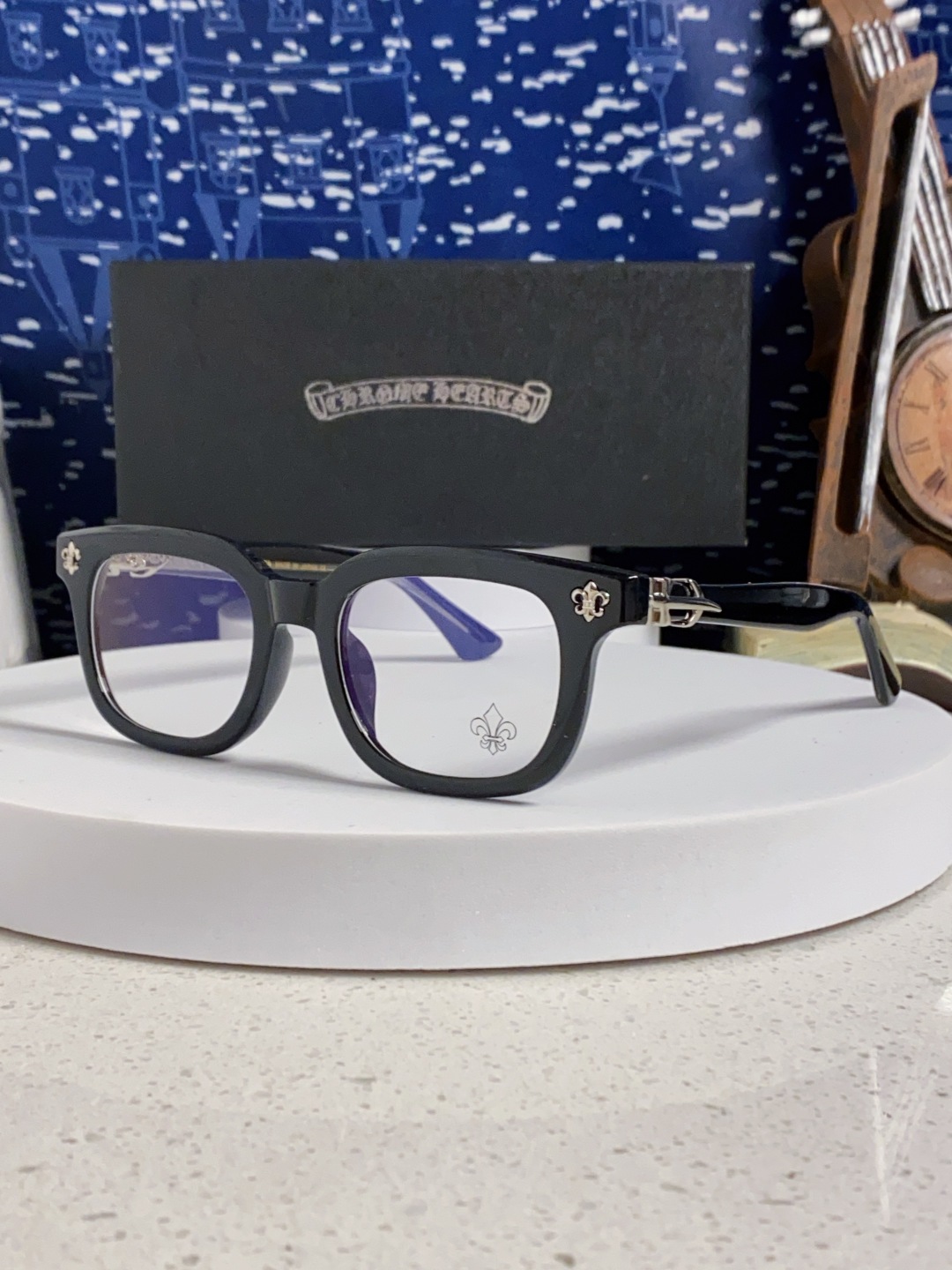 Chrome Hearts克罗心 2025新款粗框眼镜框男女复古超轻大框韩版高品质近视眼镜架十字刀配饰