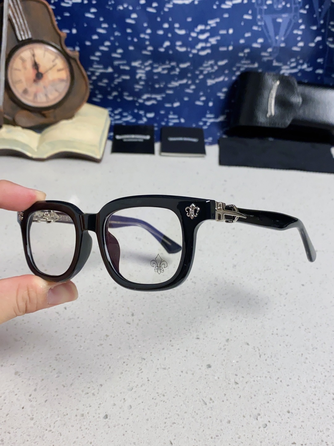 Chrome Hearts克罗心 2025新款粗框眼镜框男女复古超轻大框韩版高品质近视眼镜架十字刀配饰