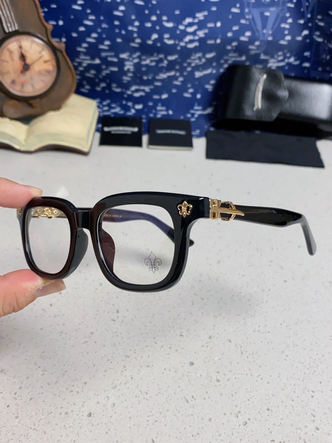 Chrome Hearts克罗心 2025新款粗框眼镜框男女复古超轻大框韩版高品质近视眼镜架十字刀配饰