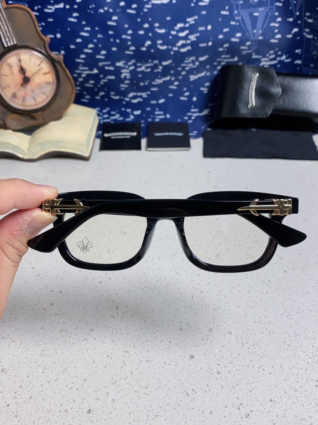 Chrome Hearts克罗心 2025新款粗框眼镜框男女复古超轻大框韩版高品质近视眼镜架十字刀配饰