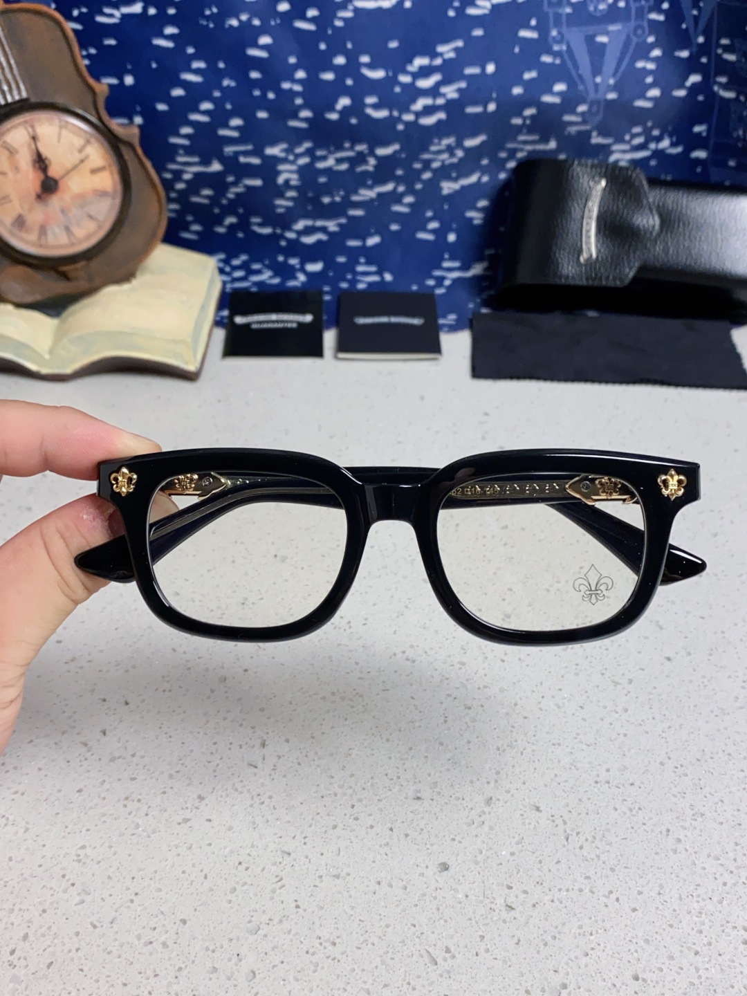 Chrome Hearts克罗心 2025新款粗框眼镜框男女复古超轻大框韩版高品质近视眼镜架十字刀配饰