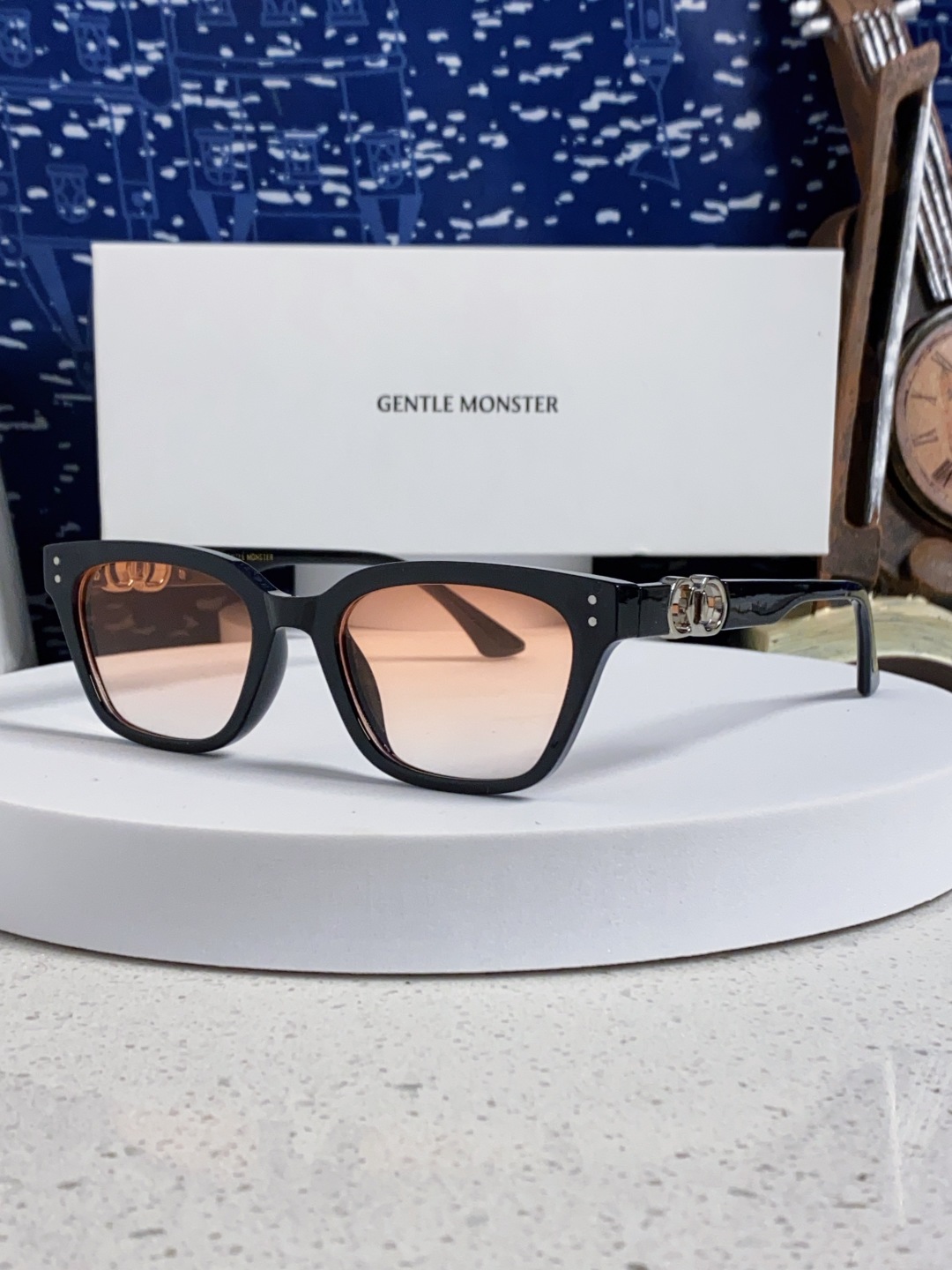 Gentle Moster(GM) 2025新款GM墨镜男女复古感ins防紫外线太阳镜欧美大方形时尚跨镜