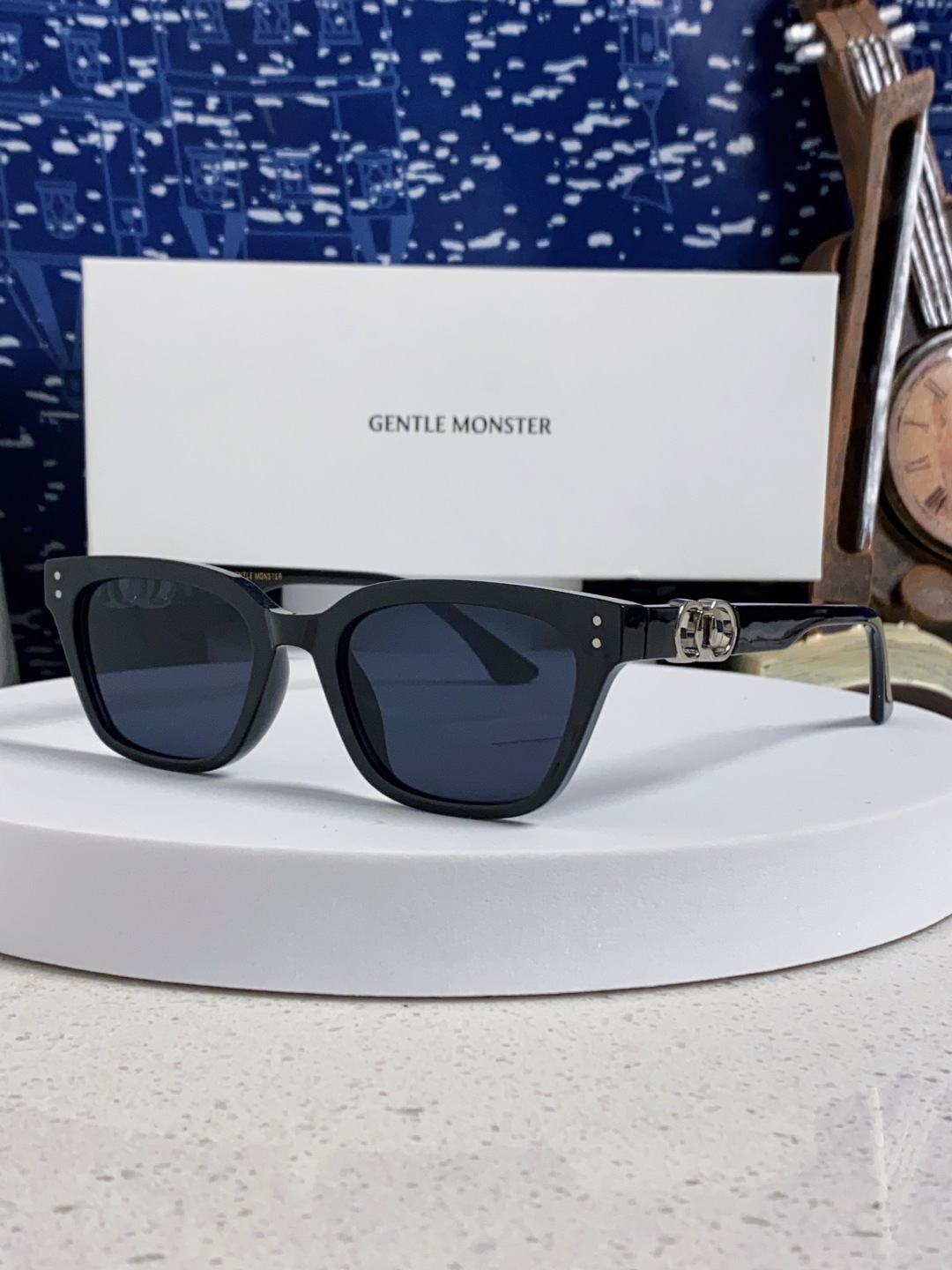 Gentle Moster(GM) 2025新款GM墨镜男女复古感ins防紫外线太阳镜欧美大方形时尚跨镜