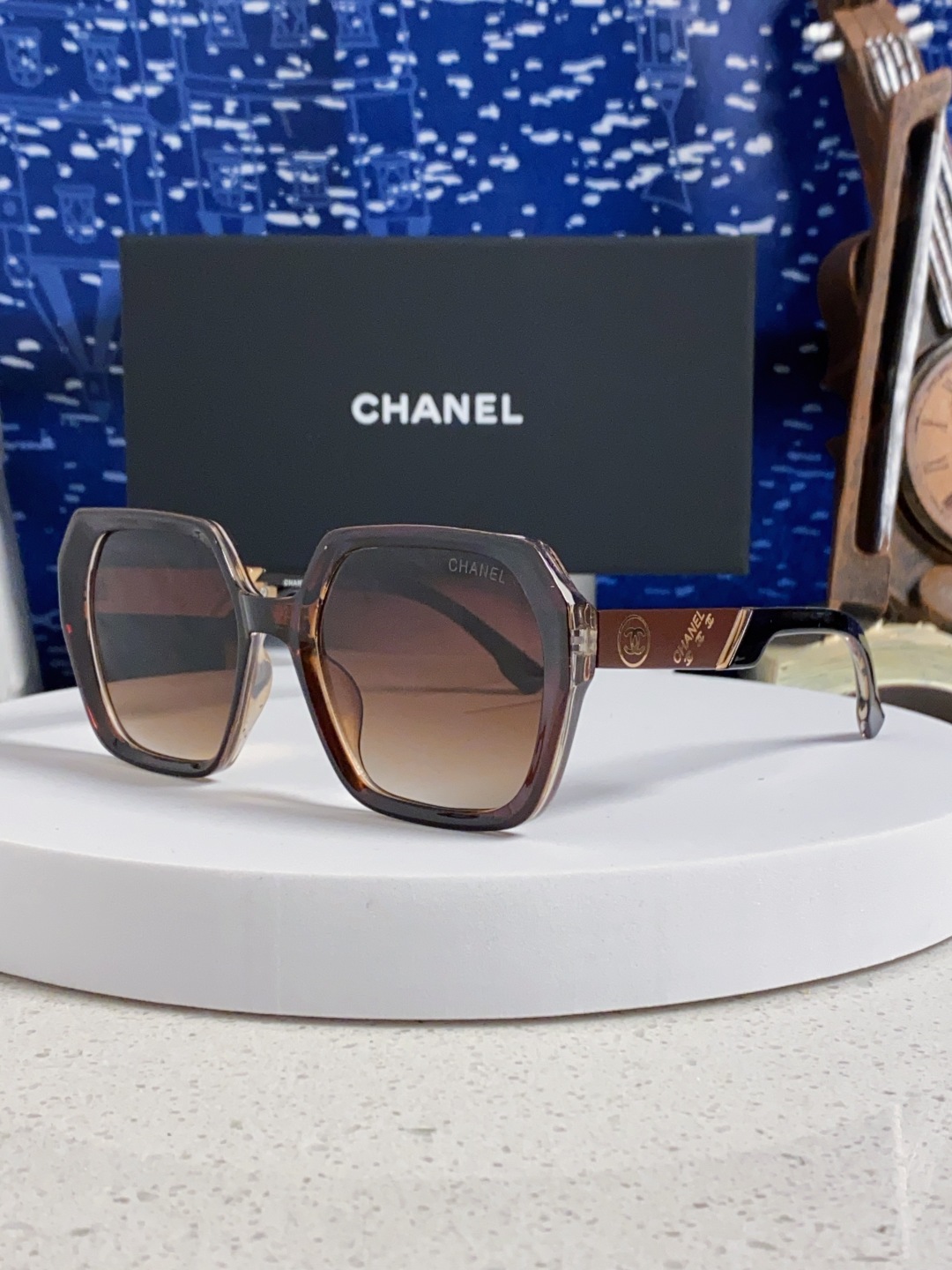 Chanel香奈儿 2025新款高级感偏光墨镜女士大框方形太阳镜防紫外线