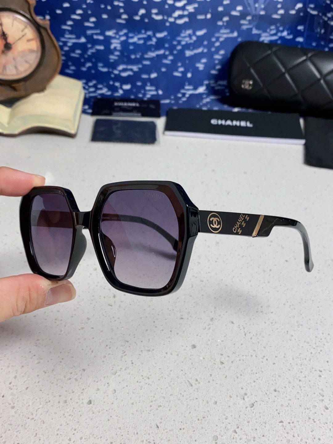 Chanel香奈儿 2025新款高级感偏光墨镜女士大框方形太阳镜防紫外线