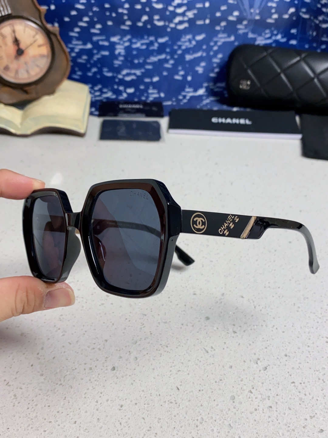 Chanel香奈儿 2025新款高级感偏光墨镜女士大框方形太阳镜防紫外线