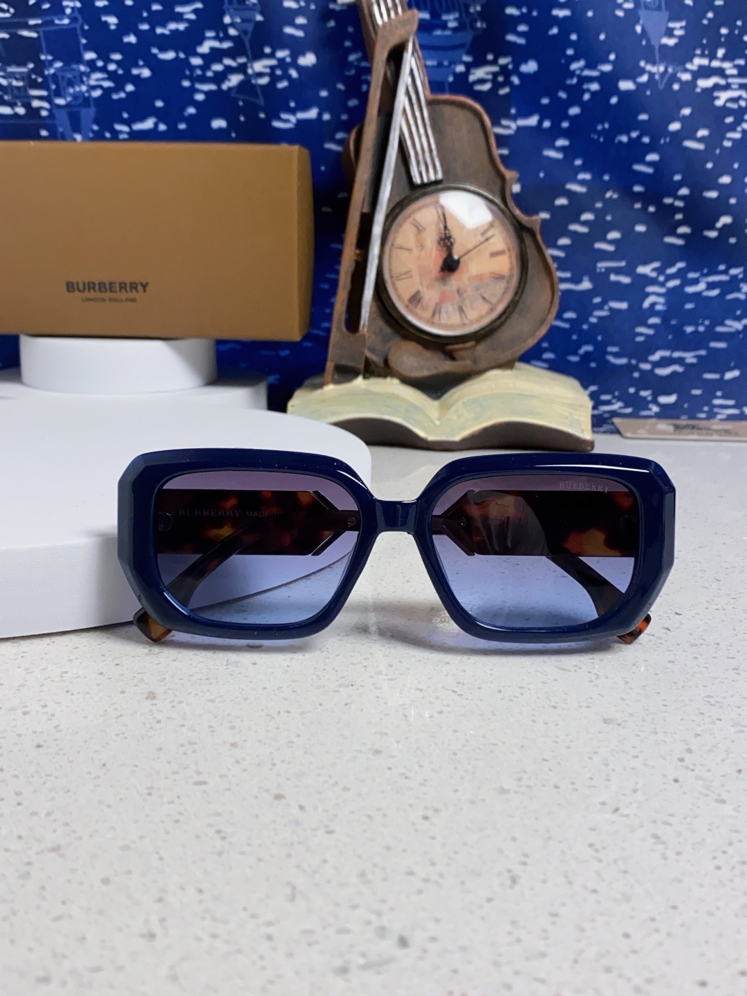 Burberry巴宝莉 2025新款扁框墨镜男款太阳镜潮流百搭遮阳神器防晒眼镜女士眼镜