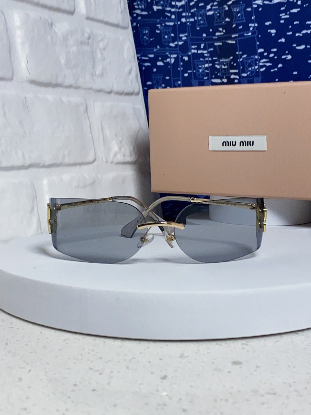 MiuMiu缪缪 张元英同款墨镜太阳镜张元英同款女大小姐千金风墨镜网红ins素颜 OMU A51S