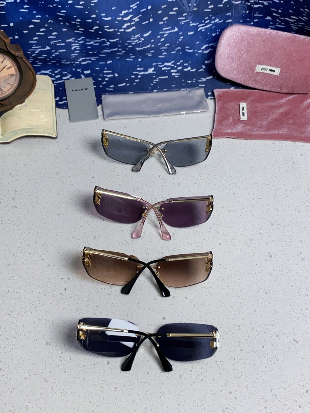 MiuMiu缪缪 张元英同款墨镜太阳镜张元英同款女大小姐千金风墨镜网红ins素颜 OMU A51S