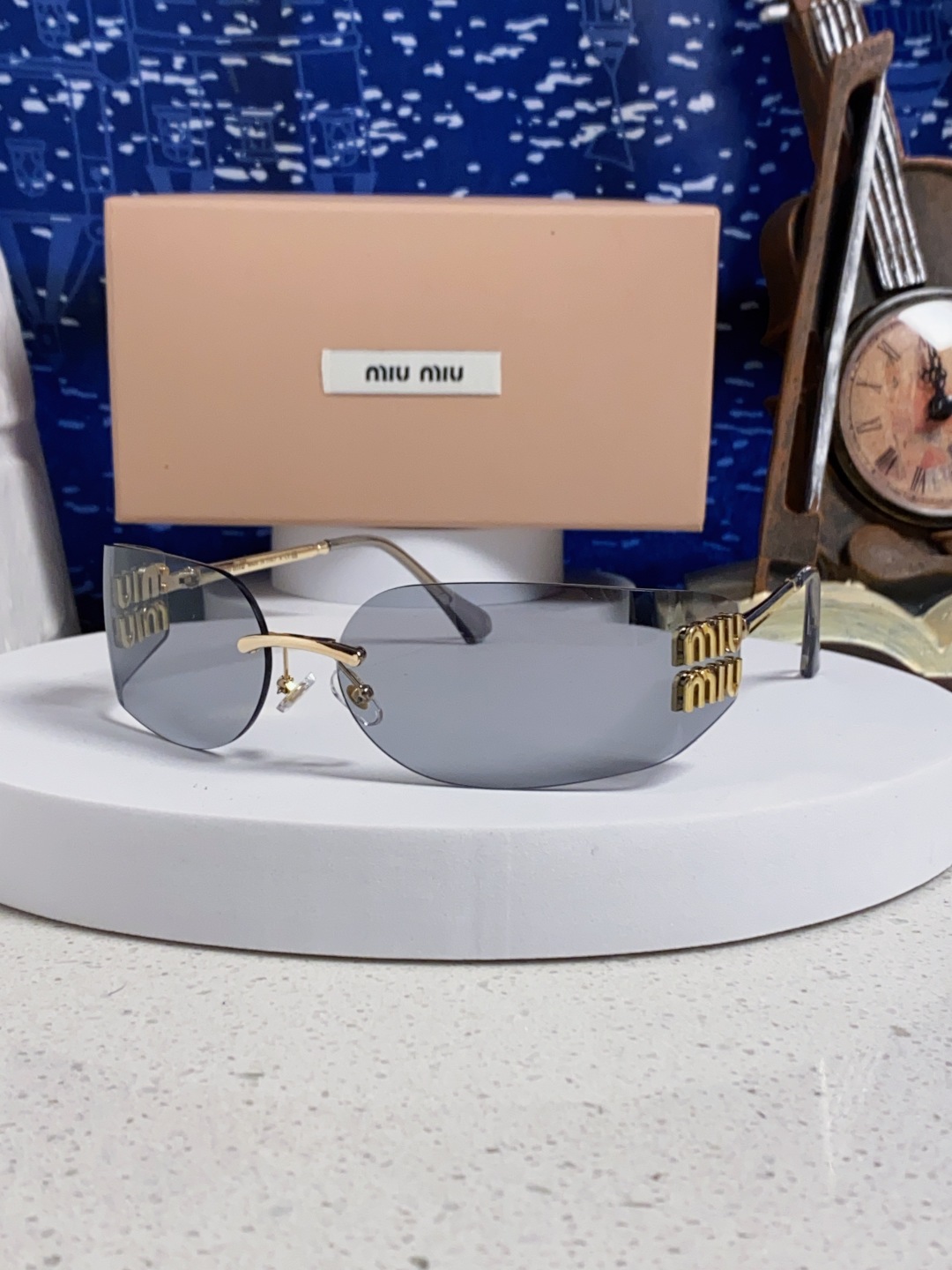 MiuMiu缪缪 张元英同款墨镜太阳镜张元英同款女大小姐千金风墨镜网红ins素颜 OMU A51S