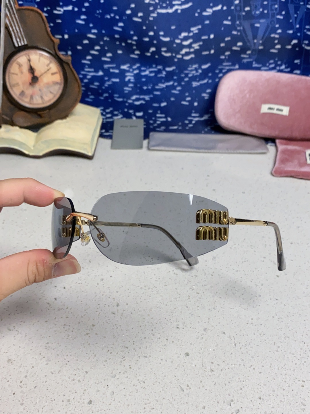 MiuMiu缪缪 张元英同款墨镜太阳镜张元英同款女大小姐千金风墨镜网红ins素颜 OMU A51S