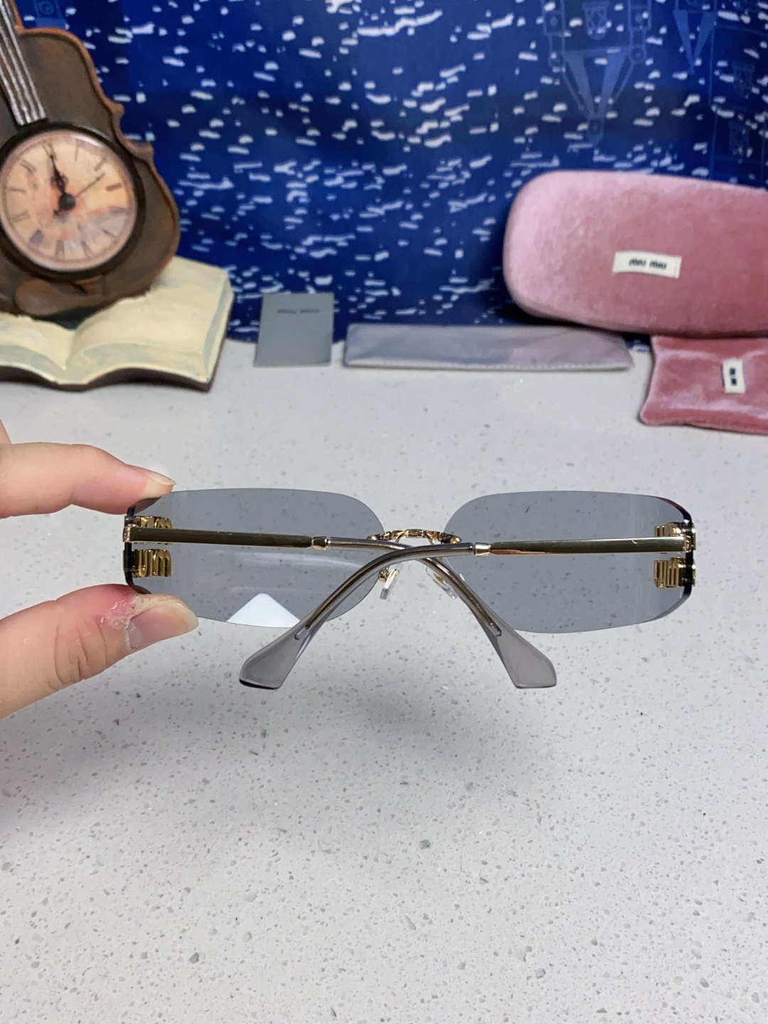 MiuMiu缪缪 张元英同款墨镜太阳镜张元英同款女大小姐千金风墨镜网红ins素颜 OMU A51S