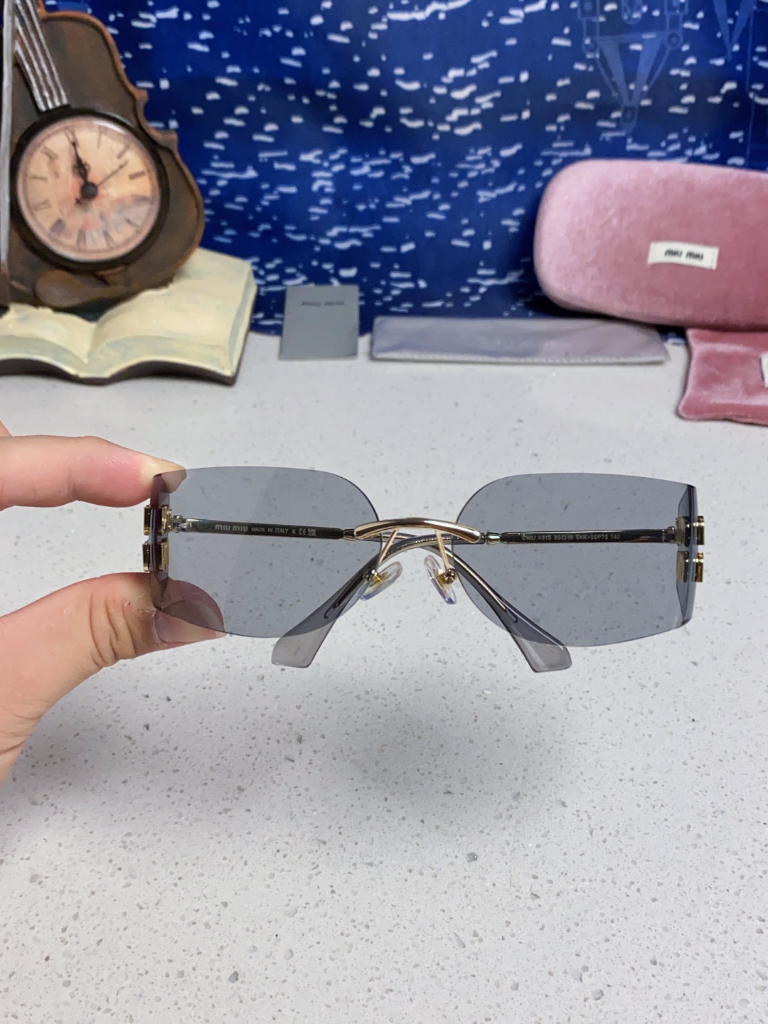 MiuMiu缪缪 张元英同款墨镜太阳镜张元英同款女大小姐千金风墨镜网红ins素颜 OMU A51S