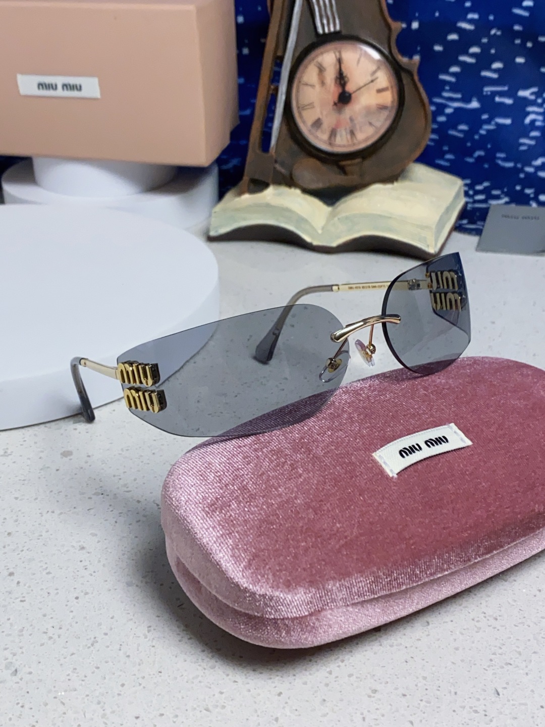 MiuMiu缪缪 张元英同款墨镜太阳镜张元英同款女大小姐千金风墨镜网红ins素颜 OMU A51S