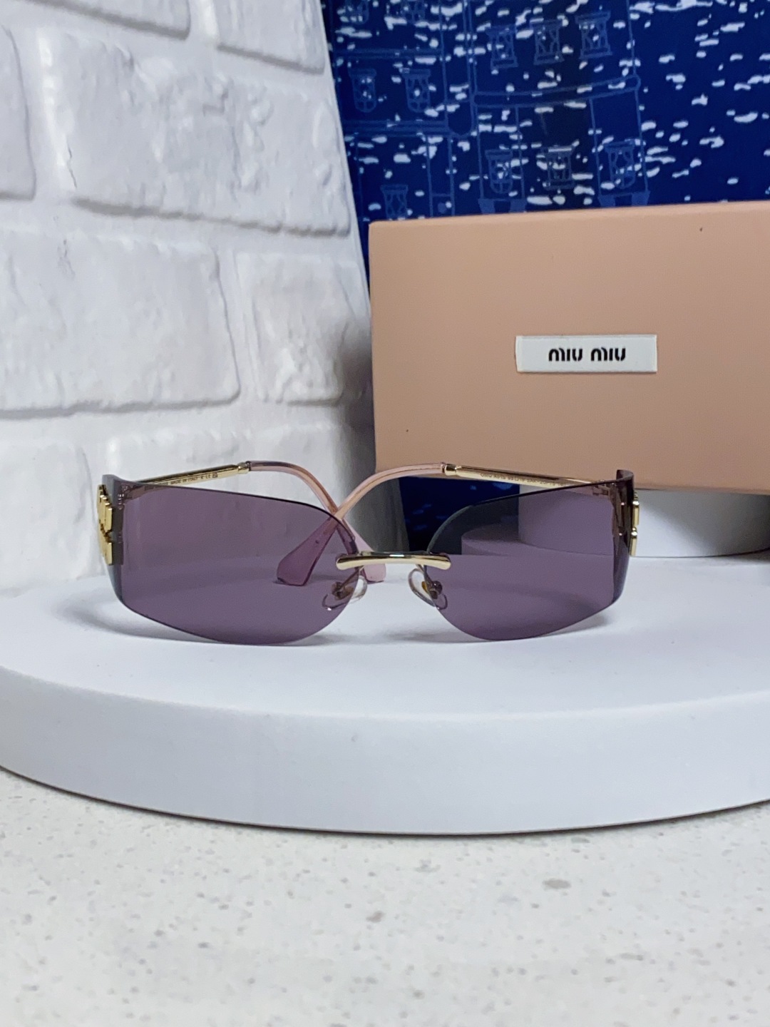 MiuMiu缪缪 张元英同款墨镜太阳镜张元英同款女大小姐千金风墨镜网红ins素颜 OMU A51S