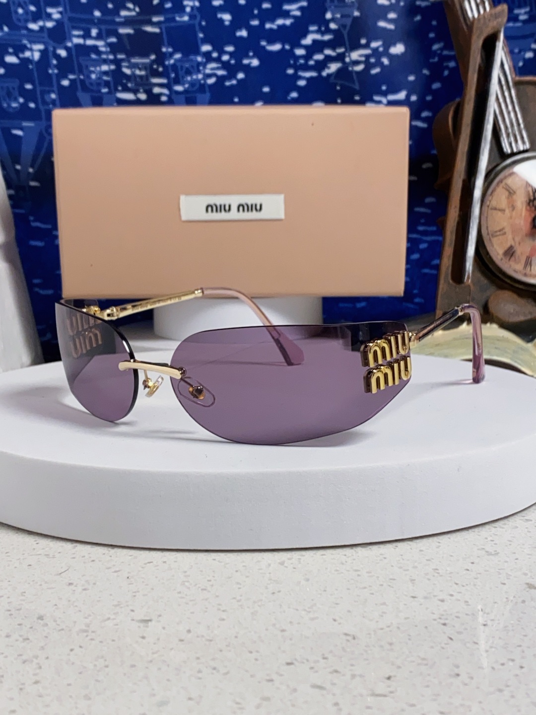 MiuMiu缪缪 张元英同款墨镜太阳镜张元英同款女大小姐千金风墨镜网红ins素颜 OMU A51S