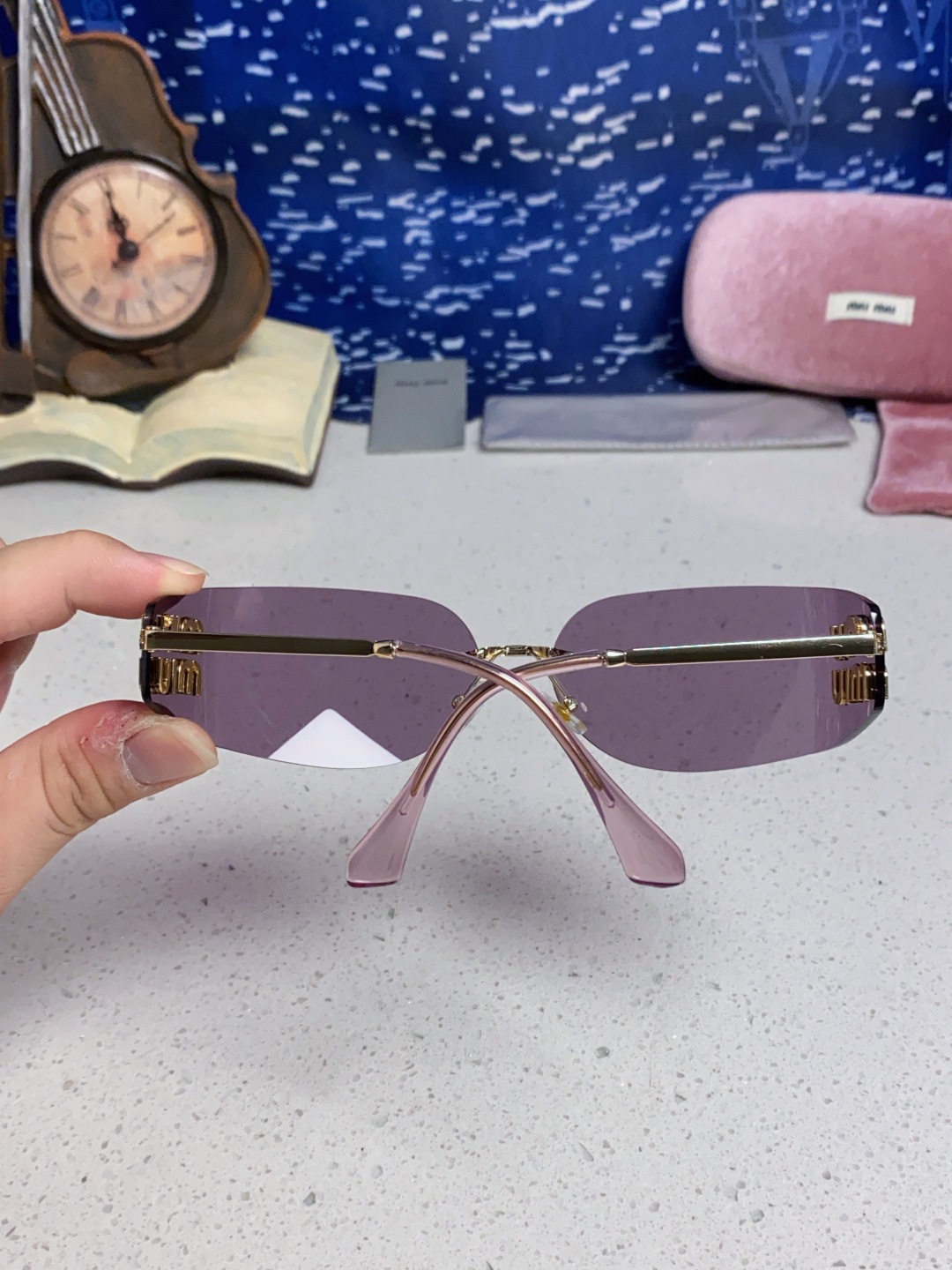 MiuMiu缪缪 张元英同款墨镜太阳镜张元英同款女大小姐千金风墨镜网红ins素颜 OMU A51S