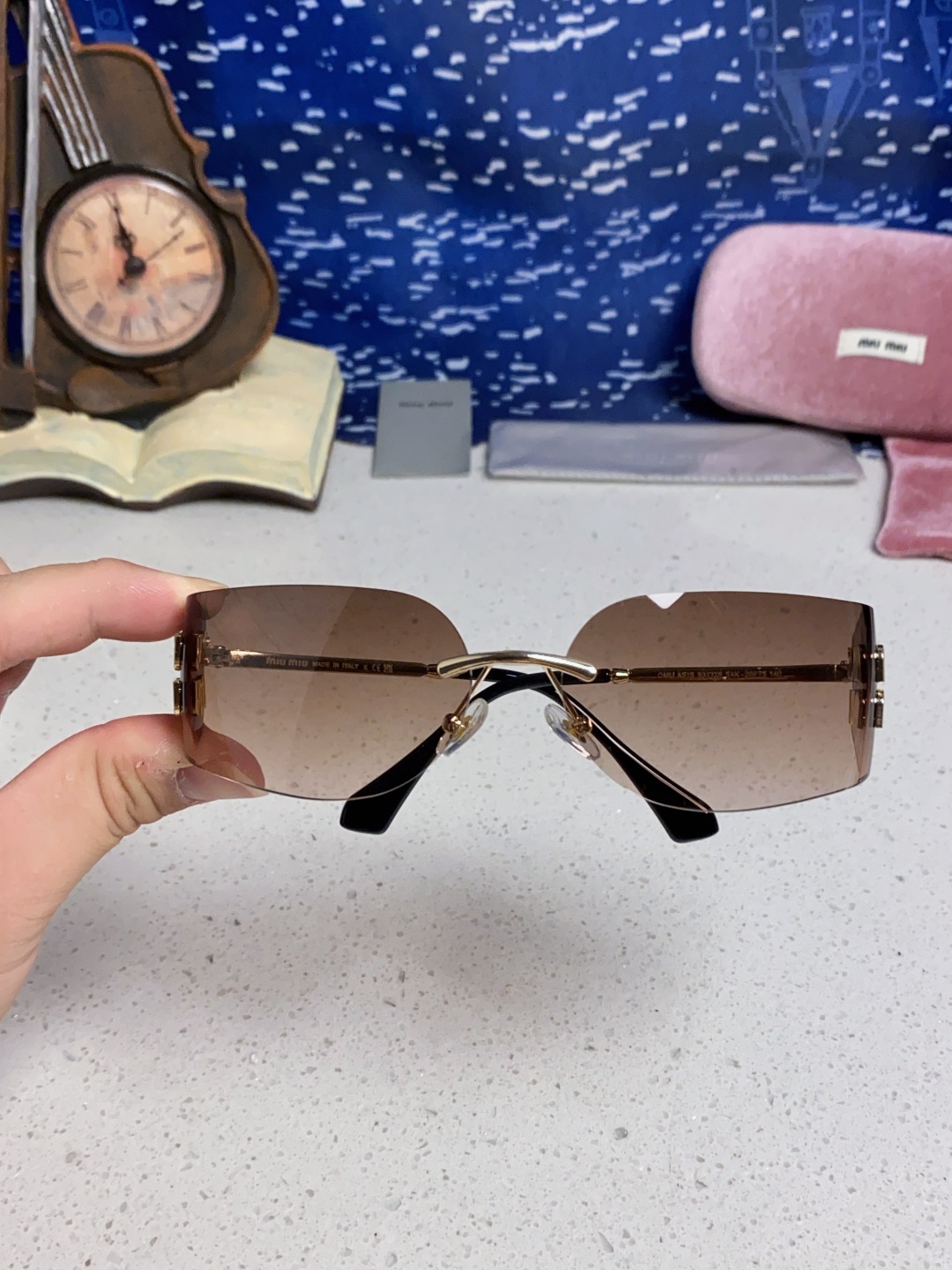 MiuMiu缪缪 张元英同款墨镜太阳镜张元英同款女大小姐千金风墨镜网红ins素颜 OMU A51S