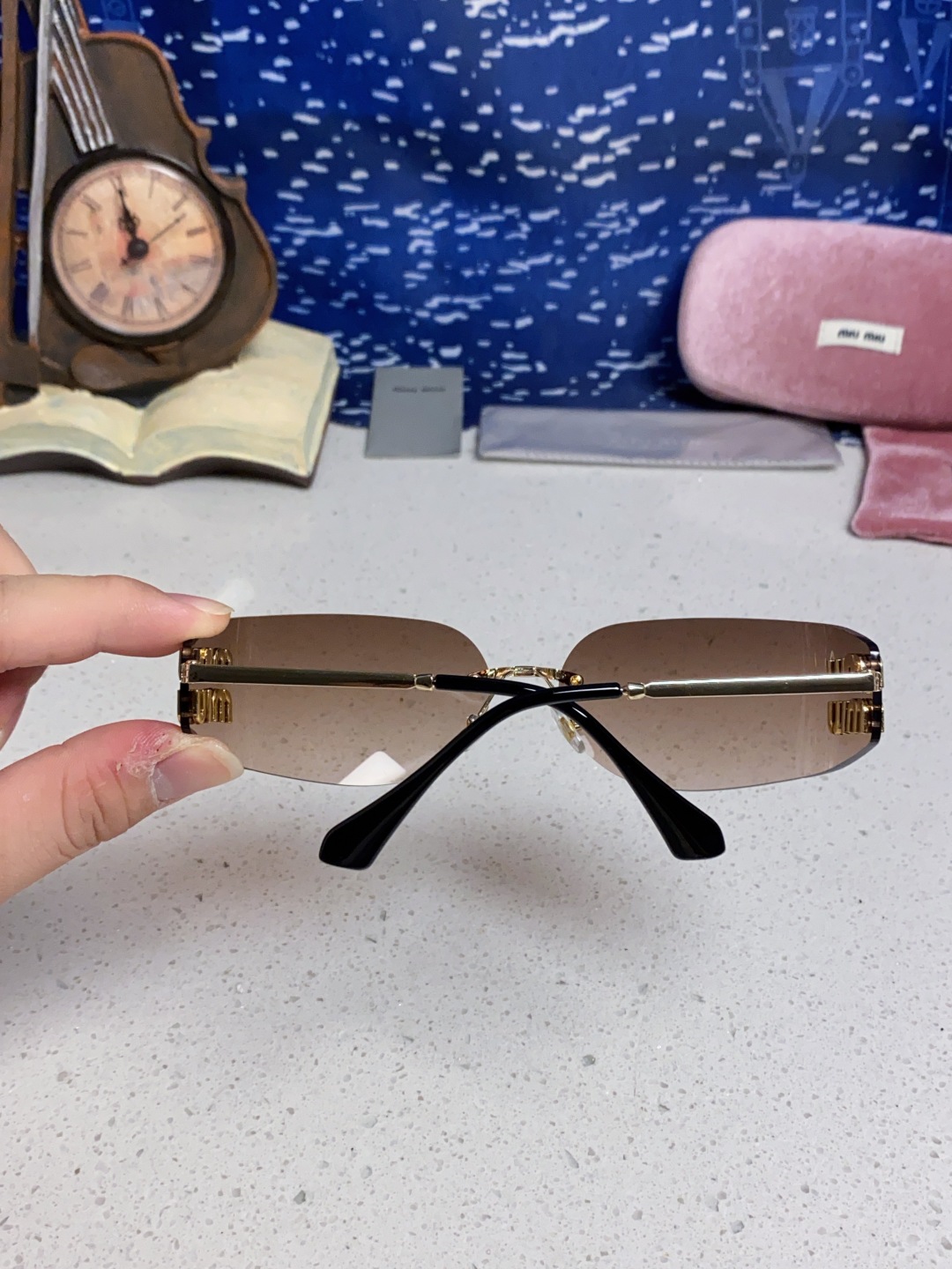 MiuMiu缪缪 张元英同款墨镜太阳镜张元英同款女大小姐千金风墨镜网红ins素颜 OMU A51S