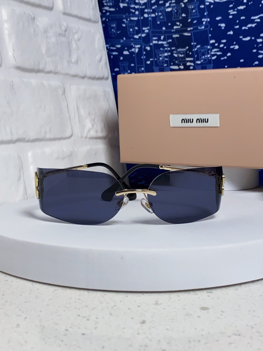 MiuMiu缪缪 张元英同款墨镜太阳镜张元英同款女大小姐千金风墨镜网红ins素颜 OMU A51S